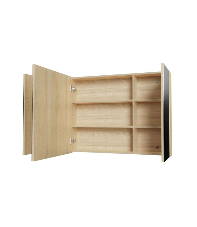 Spiegelkast Badkamer Hayat 120cm Licht Eiken