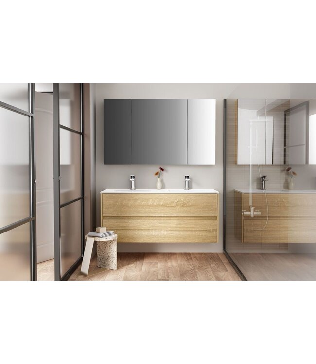 Spiegelkast Badkamer Hayat 120cm Licht Eiken