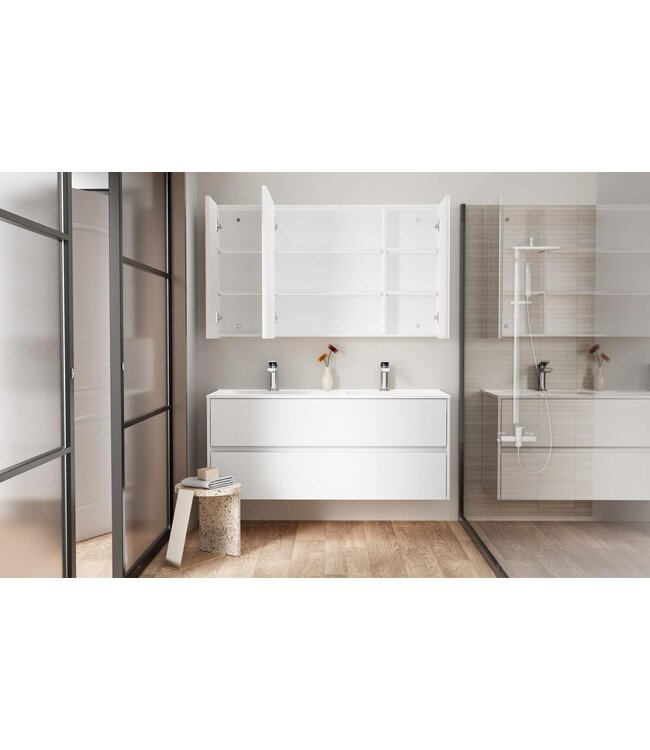 Spiegelkast Badkamer Hayat 120cm Glans Wit