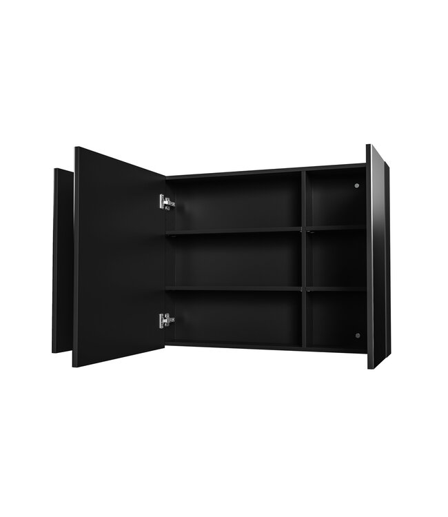 Spiegelkast Badkamer Hayat 120cm Mat Zwart