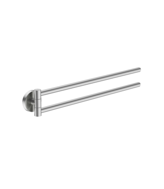 SANI-SUPPLY Handdoekrek Effeze Draaibaar Dubbel RVS-Look Rond