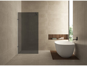Douchewand Less 100cm Rookglas Gunmetal 8mm veiligheidsglas anti-kalk - 20.3148