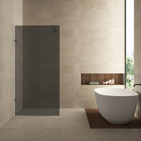 Douchewand Less 100cm Rookglas Gunmetal 8mm veiligheidsglas anti-kalk - 20.3148