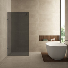Douchewand Less 80cm Rookglas Gunmetal 8mm veiligheidsglas anti-kalk - 20.3134