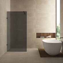 Douchewand Less 90cm Rookglas Mat Zwart 8mm veiligheidsglas anti-kalk - 20.3138