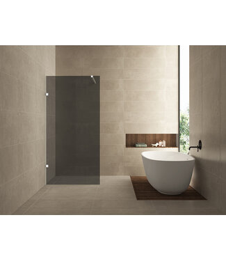 Wiesbaden Douchewand Less 120cm Rookglas Mat Wit 8mm veiligheidsglas anti-kalk - 20.3153