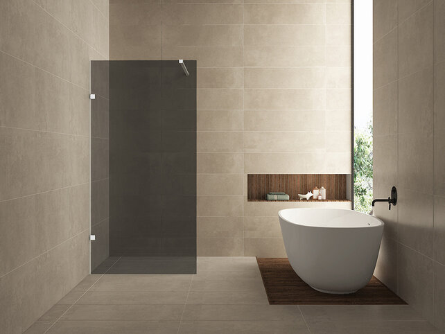 Douchewand Less 100cm Rookglas Mat Wit 8mm veiligheidsglas anti-kalk - 20.3146 Douchewand Less 100cm Rookglas Mat Wit 8mm veiligheidsglas anti-kalk - 20.3146