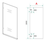 Douchewand Less 80cm Rookglas Geborsteld Messing 8mm veiligheidsglas anti-kalk - 20.3133
