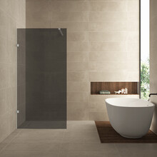 Douchewand Less 100cm Rookglas Geborsteld Staal 8mm veiligheidsglas anti-kalk - 20.3144