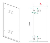 Douchewand Less 90cm Rookglas Geborsteld Staal 8mm veiligheidsglas anti-kalk - 20.3137
