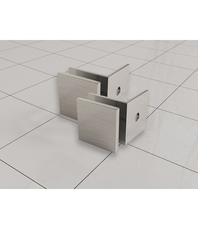 Wiesbaden Douchewand Less 80cm Rookglas Geborsteld Staal 8mm veiligheidsglas anti-kalk - 20.3130