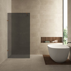 Douchewand Less 90cm Rookglas Geborsteld Brons koper  8mm veiligheidsglas anti-kalk - 20.3142