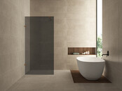 Douchewand Less 100cm Rookglas Geborsteld Brons koper  8mm veiligheidsglas anti-kalk - 20.3149