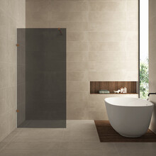 Douchewand Less 100cm Rookglas Geborsteld Brons koper  8mm veiligheidsglas anti-kalk - 20.3149