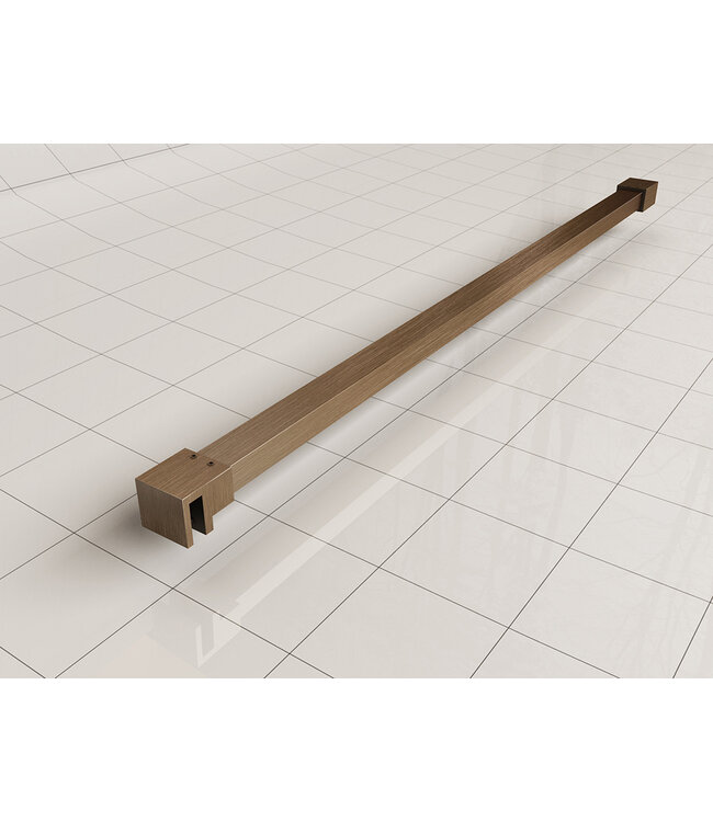 Douchewand Less 100cm Rookglas Geborsteld Brons koper  8mm veiligheidsglas anti-kalk - 20.3149