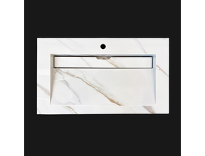 Wastafel Slate 80x47x5cm Marble Calacatta met kraangat