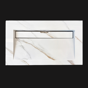 Wastafel Slate 80x47x5cm Marble Calacatta zonder kraangat Wastafel Slate 80x47x5cm Marble Calacatta zonder kraangat
