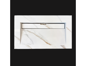 Wastafel Slate 80x47x5cm Marble Calacatta zonder kraangat