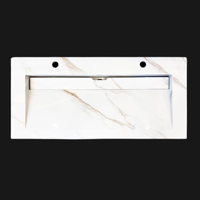 Wastafel Slate 100x47x5cm Marble Calacatta met 1 kraangat Wastafel Slate 100x47x5cm Marble Calacatta met 1 kraangat