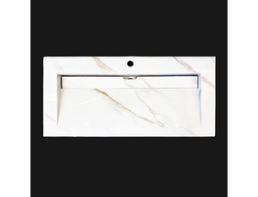 Wastafel Slate 100x47x5cm Marble Calacatta met 1 kraangat