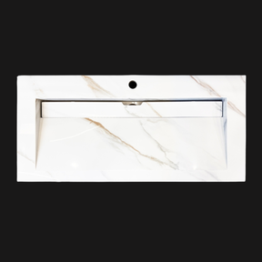 Wastafel Slate 100x47x5cm Marble Calacatta met 1 kraangat