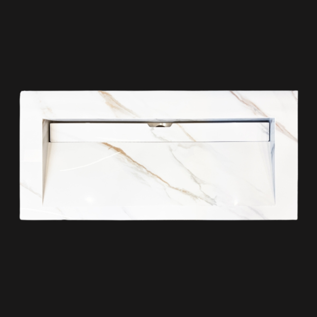 Wastafel Slate 100x47x5cm Marble Calacatta met 1 kraangat Wastafel Slate 100x47x5cm Marble Calacatta met 1 kraangat