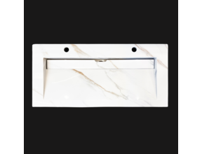 Wastafel Slate 100x47x5cm Marble Calacatta met 2 kraangaten