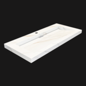 Wastafel Slate 100x47x5cm Marble Calacatta met 2 kraangaten Wastafel Slate 100x47x5cm Marble Calacatta met 2 kraangaten