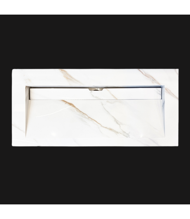Wastafel Slate 100x47x5cm Marble Calacatta met 2 kraangaten