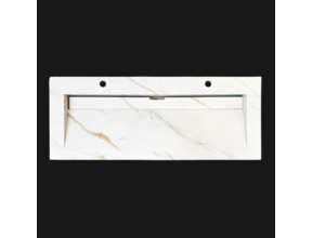 Wastafel Slate 120x47x5cm Marble Calacatta met 2 kraangaten