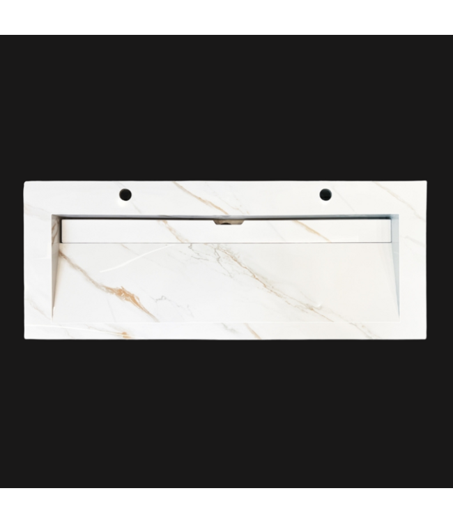 SANI-SUPPLY Wastafel Slate 120x47x5cm Marble Calacatta zonder kraangat