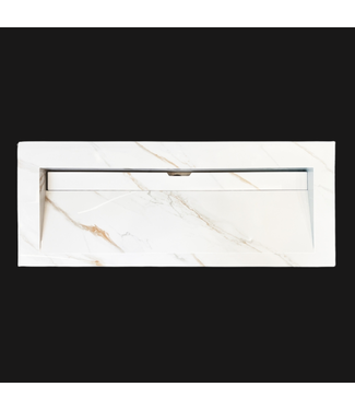 SANI-SUPPLY Wastafel Slate 120x47x5cm Marble Calacatta zonder kraangat