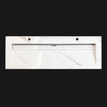 Wastafel Slate 140x47x5cm Marble Calacatta 2 kraangaten