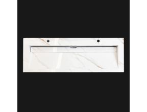 Wastafel Slate 140x47x5cm Marble Calacatta 2 kraangaten