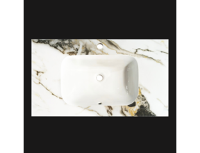 Wastafel Cera 80x47x12cm Marble Calacatta met kraangat
