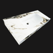 Wastafel Cera 80x47x12cm Marble Calacatta zonder kraangat Wastafel Cera 80x47x12cm Marble Calacatta zonder kraangat