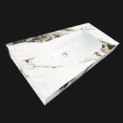 Wastafel Cera 80x47x12cm Marble Calacatta zonder kraangat Wastafel Cera 80x47x12cm Marble Calacatta zonder kraangat