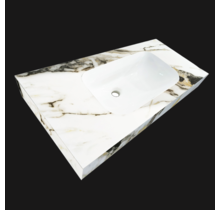 Wastafel Cera 80x47x12cm Marble Calacatta zonder kraangat