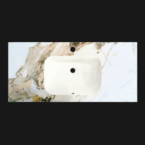 Wastafel Cera 100x47x12cm Marble Calacatta met kraangat