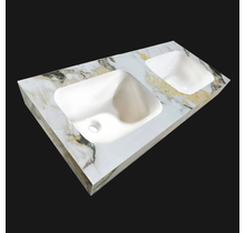 Wastafel Cera 120x47x12cm Marble Calacatta zonder kraangat