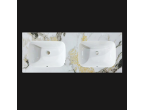 Wastafel Cera 120x47x12cm Marble Calacatta zonder kraangat