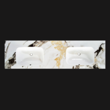 Wastafel Cera 140x47x12cm Marble Calacatta zonder kraangat