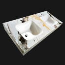 Wastafel Cera 140x47x12cm Marble Calacatta met kraangat