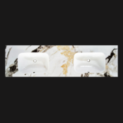 Wastafel Cera 160x47x12cm Marble Calacatta met kraangat Wastafel Cera 160x47x12cm Marble Calacatta met kraangat