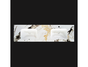 Wastafel Cera 160x47x12cm Marble Calacatta met kraangat