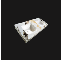 Wastafel Cera 160x47x12cm Marble Calacatta zonder kraangat