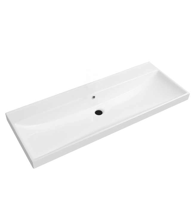 Wastafel Limits 120x46x5cm enkele wasbak met 2 kraangaten