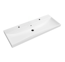Wastafel Limits 120x46x5cm enkele wasbak met 2 kraangaten