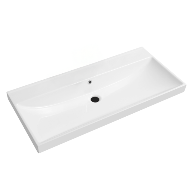 Wastafel Limits 100x46x5cm enkele wasbak met 2 kraangaten