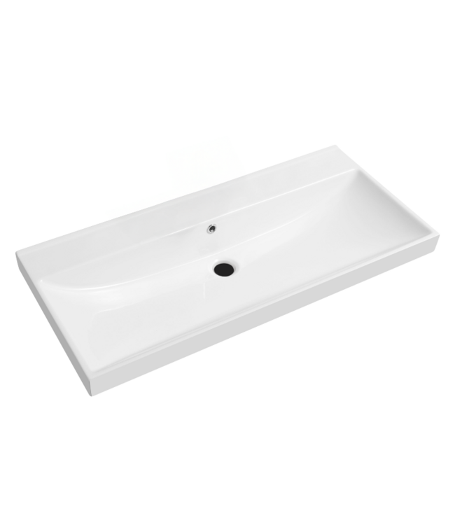 Wastafel Limits 100x46x5cm enkele wasbak met 2 kraangaten